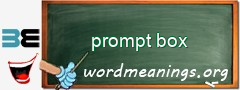 WordMeaning blackboard for prompt box